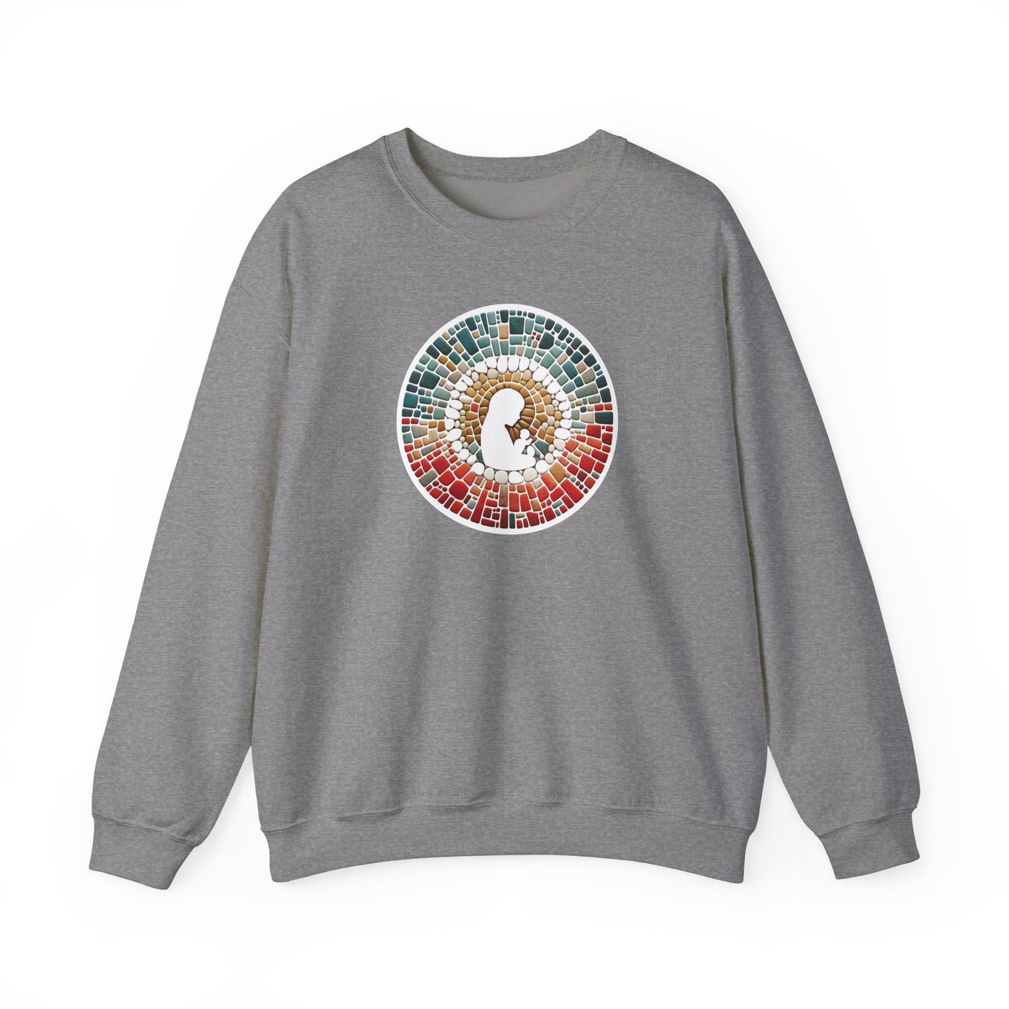 Unisex Sweatshirt with Colorful Christmas Mosaic Graphic | Comfortable and Stylish Clothing