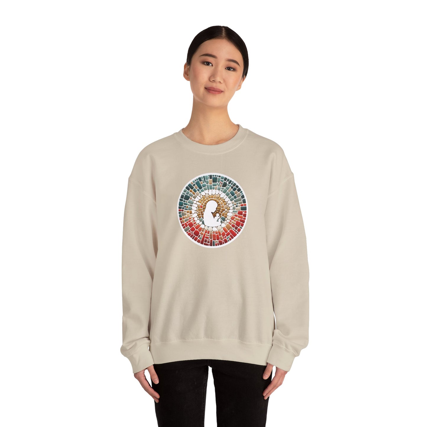 Unisex Sweatshirt with Colorful Christmas Mosaic Graphic | Comfortable and Stylish Clothing